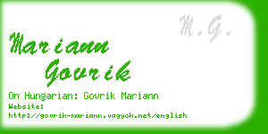 mariann govrik business card